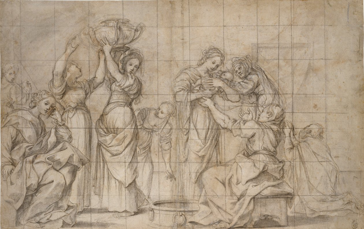 Baptistens födelse, c1575-1610 av Lodovico Carracci