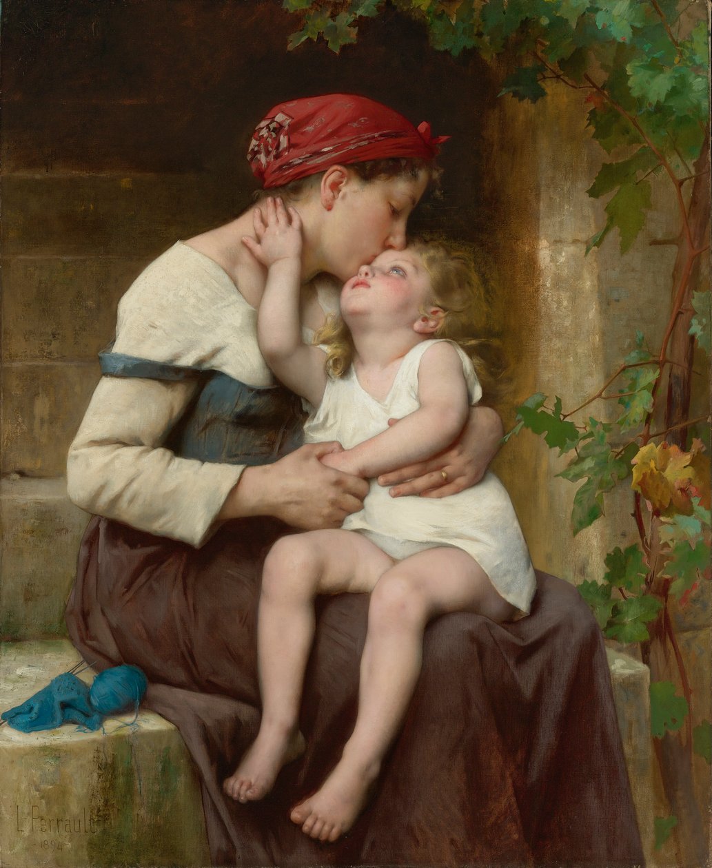 Mamma med barn av Leon Bazile Perrault