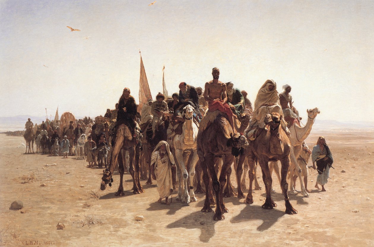 Pilgrimer på väg till Mecka av Léon Belly