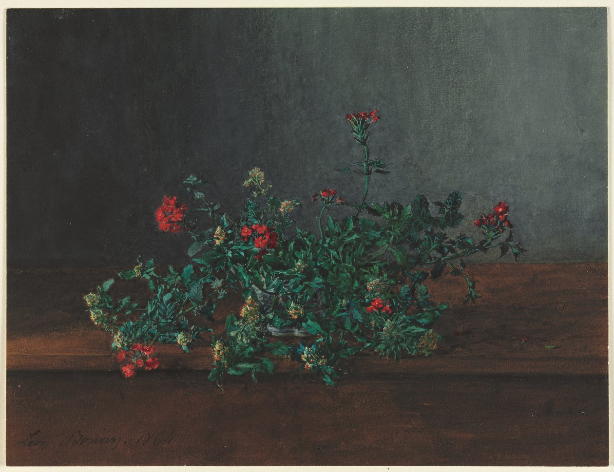 Stilleben med vilda blommor av Léon Bonvin