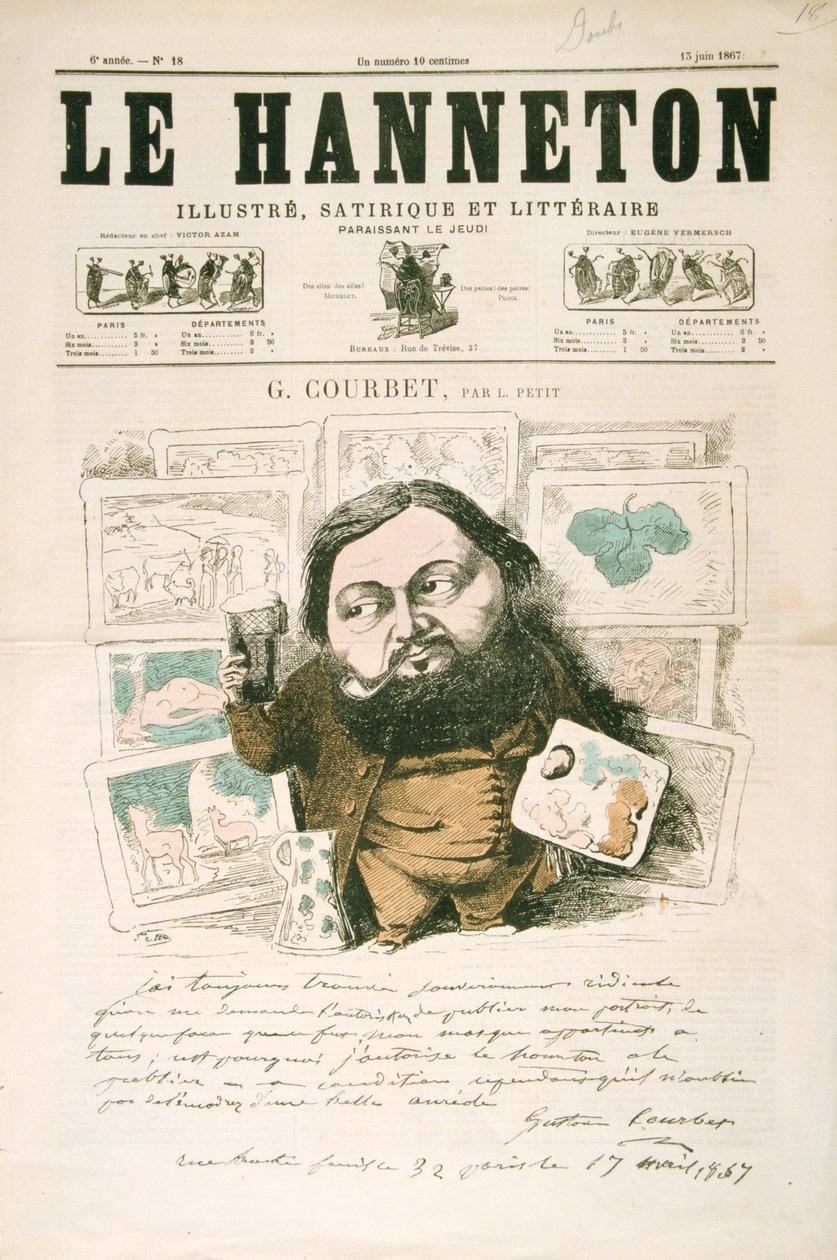Gustave Courbet, fransk målare, 1867 av Léonce Justin Alexandre Petit