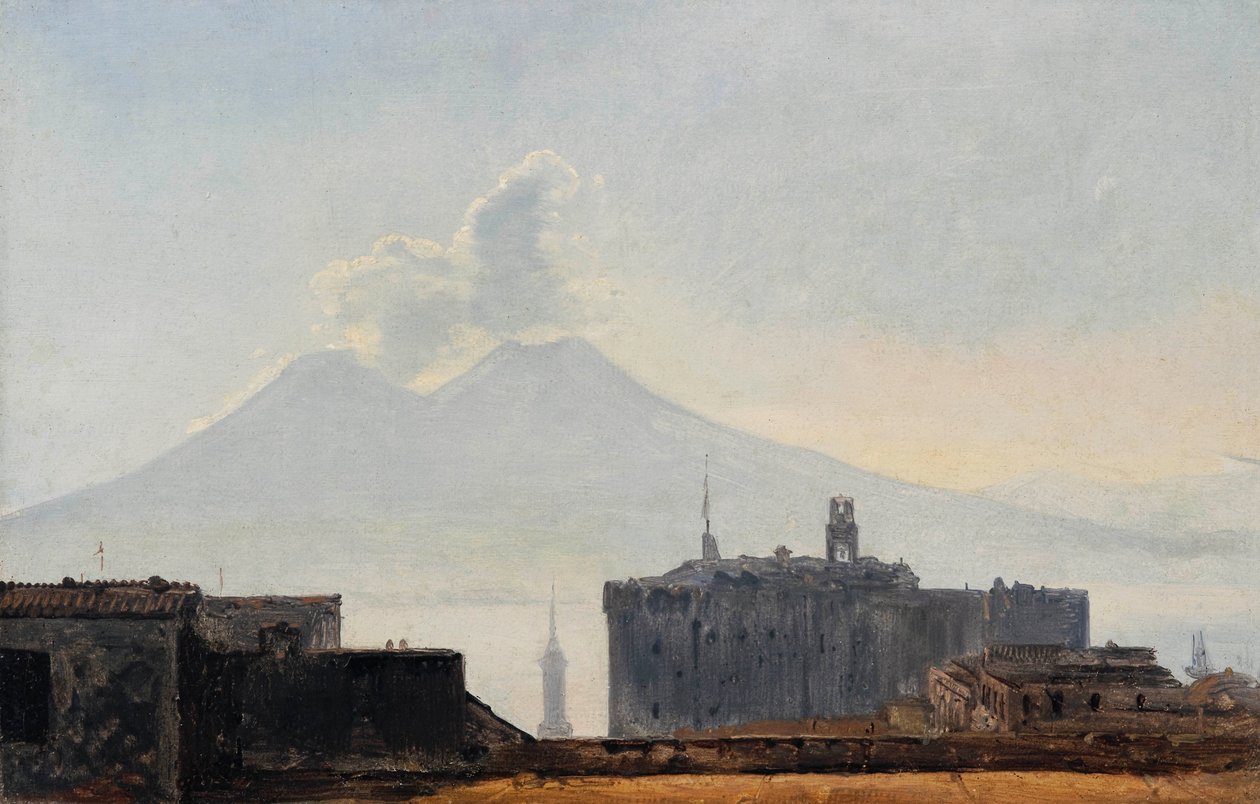 Vy över Neapel med Vesuvius av Léopold Robert