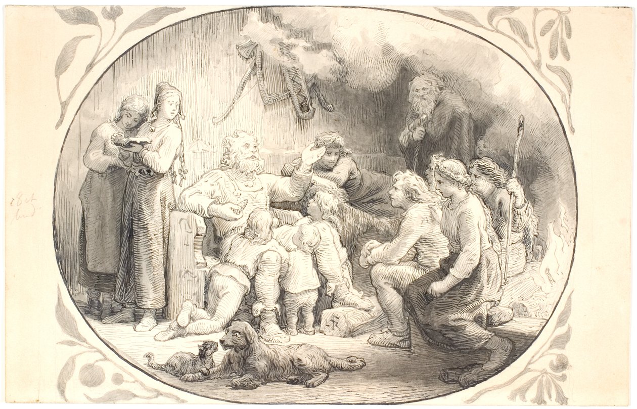 Illustration till kapitlet "Telaget går hem" av Lorenz Frølich