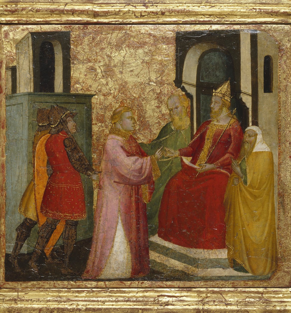 Saint Lawrence Arraigned Before the Prefect Valerianus av Lorenzo di Niccolò