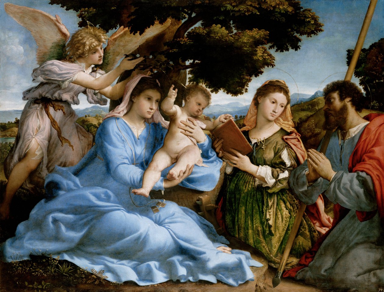 Madonna and Child with Saints Catherine and Thomas (sacra conversazione) av Lorenzo Lotto