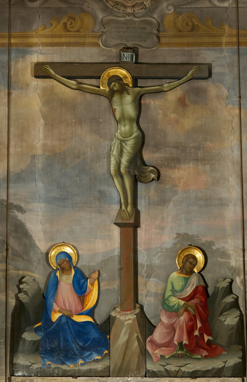 Golgata (tempera på trä med freskbakgrund) av Lorenzo Monaco