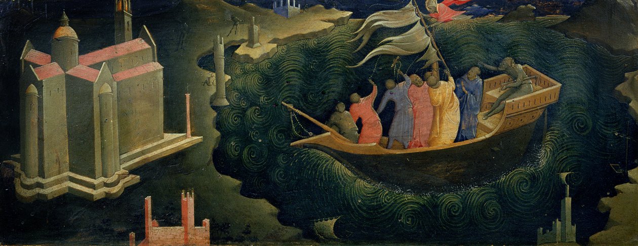 St. Nicholas of Myra Calming the Storm (tempera på panel) av Lorenzo Monaco