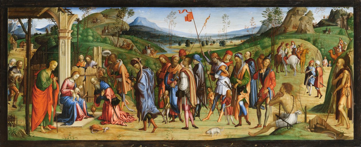 Tillbedjan av Magi av Lorenzo Costa