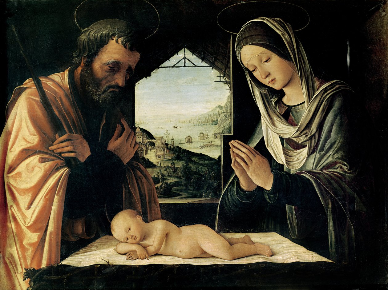 Födelsen, ca 1490 av Lorenzo Costa