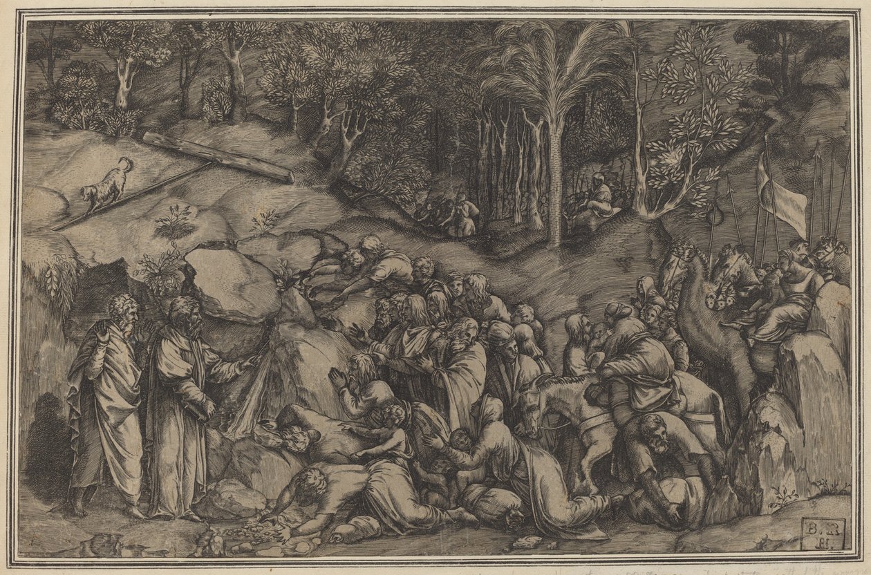 Moses slår klippan av Lorenzo de Musi