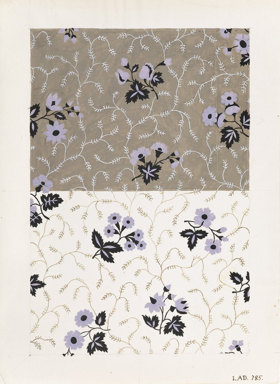 Design for a Printed Textile- Floral av Louis Albert DuBois