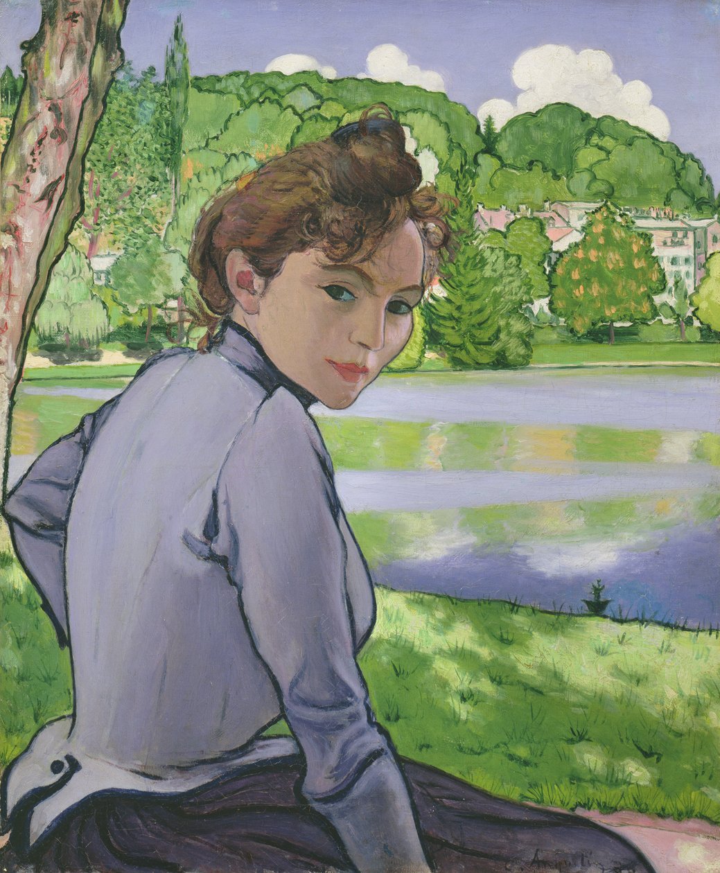 Kvinna vid en sjö, 1889 av Louis Anquetin