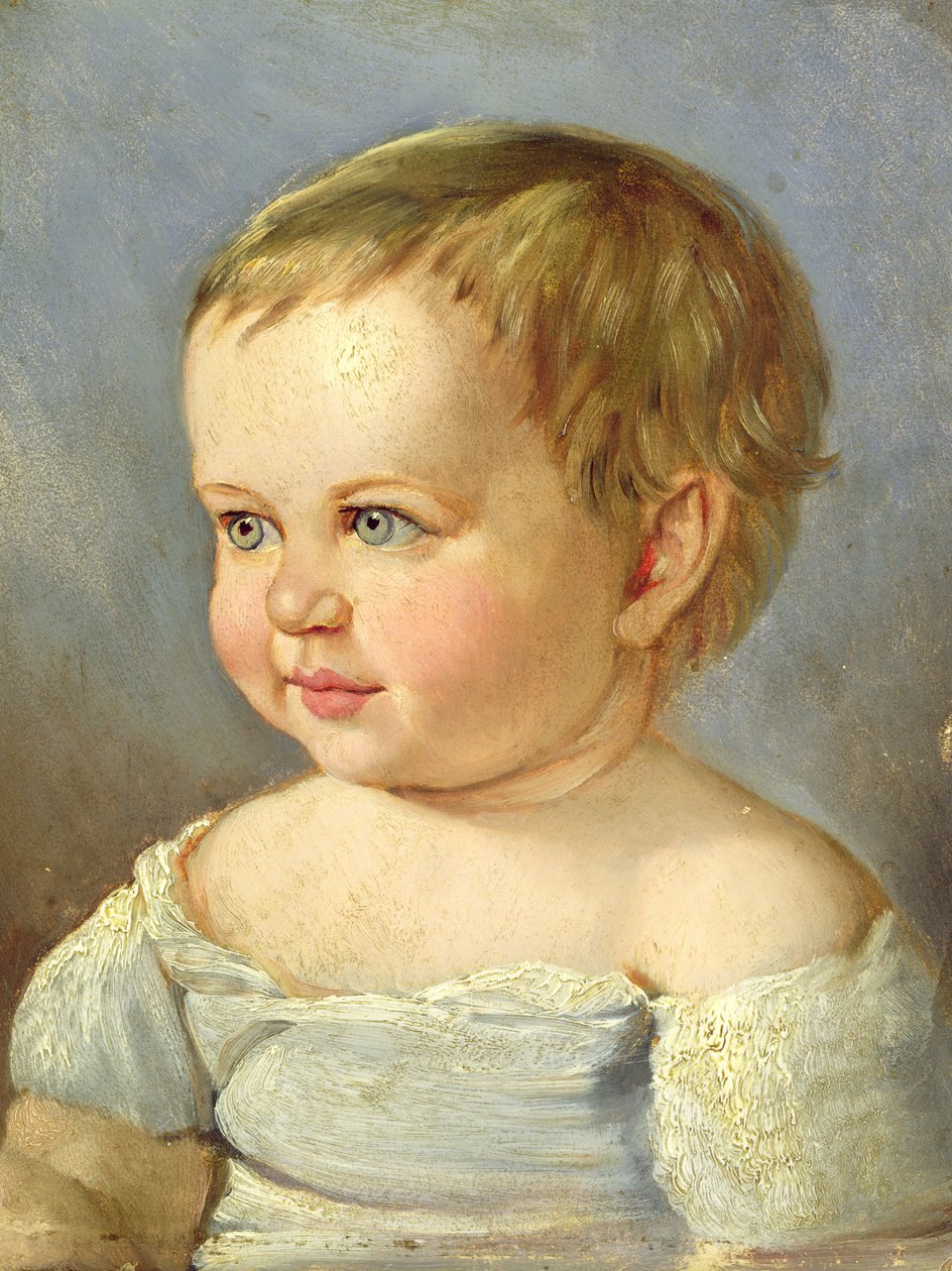 Portræt af et barn swed av Louis Asher