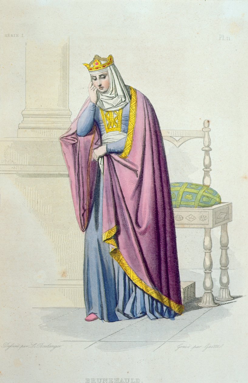 Porträtt av drottning Brunhilda (d.613) illustration från 