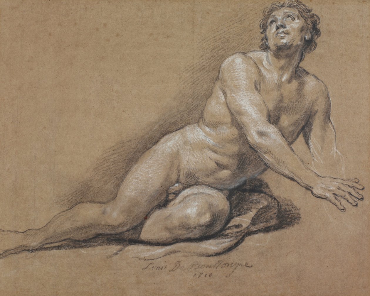 Reclining Male Nude av Louis Boullongne the younger