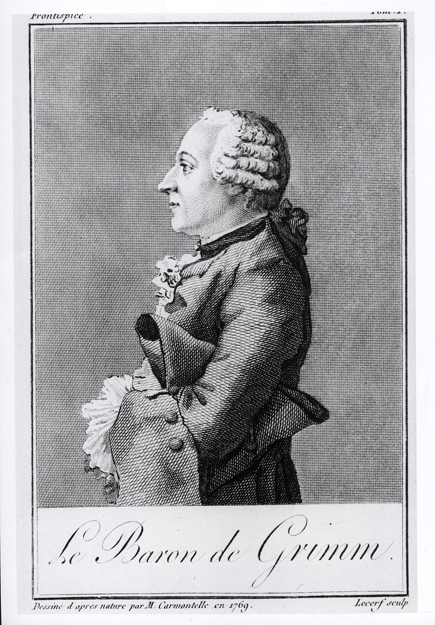 Baron Friedrich Melchior Grimm (1723-1807), engraved by Lecerf, 1769 av Louis Carrogis dit Carmontelle