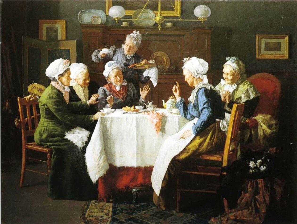 En mormors tefest, 1915 av Louis Charles Moeller