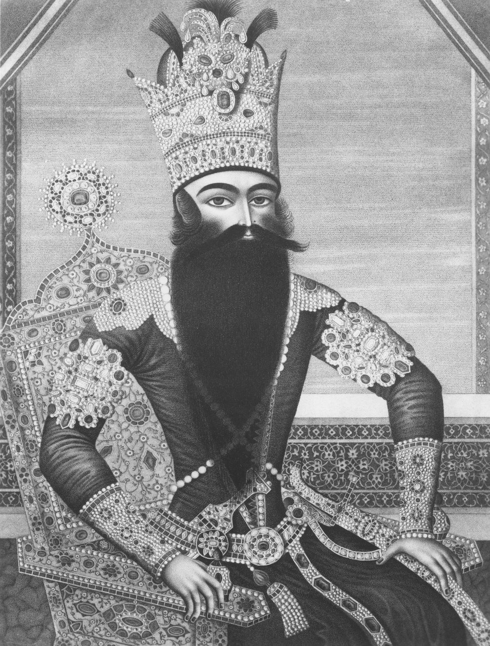 Shah Qajar blev kvar av Louis Charles Ruotte