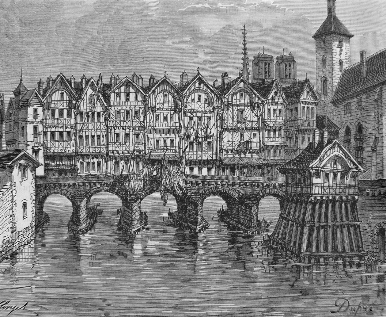 Utsikt över det gamla Pont-au-Change av Louis Dupré
