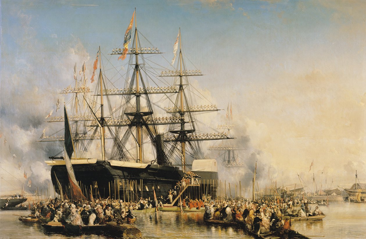 Kung Louis-Philippe (1830-48) går i land i Portsmouth, 8 oktober 1844, 1846 av Eugene Isabey