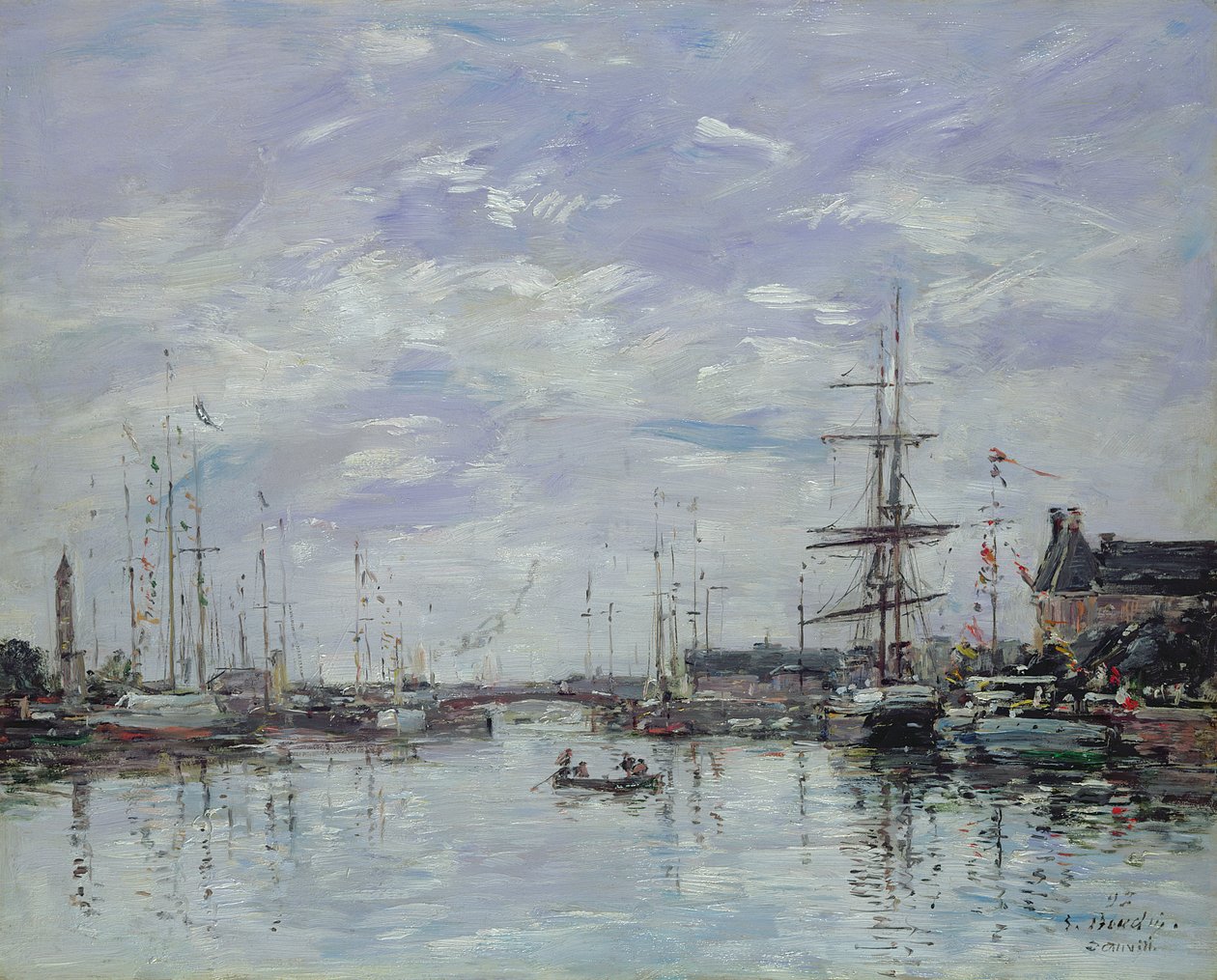 Deauville, Dock, 1892 (panel) av Eugene Louis Boudin