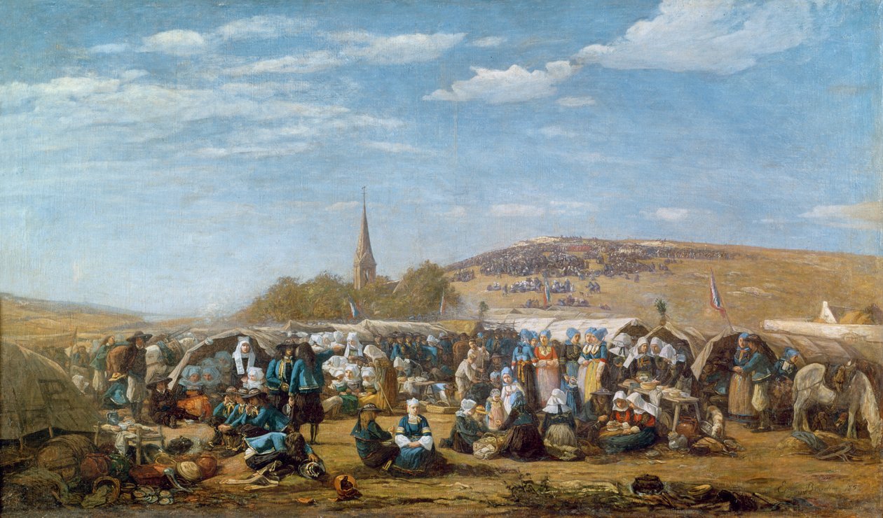 Benådningen av Sainte-Anne-La-Palud, Bretagne, 1858 av Eugene Louis Boudin