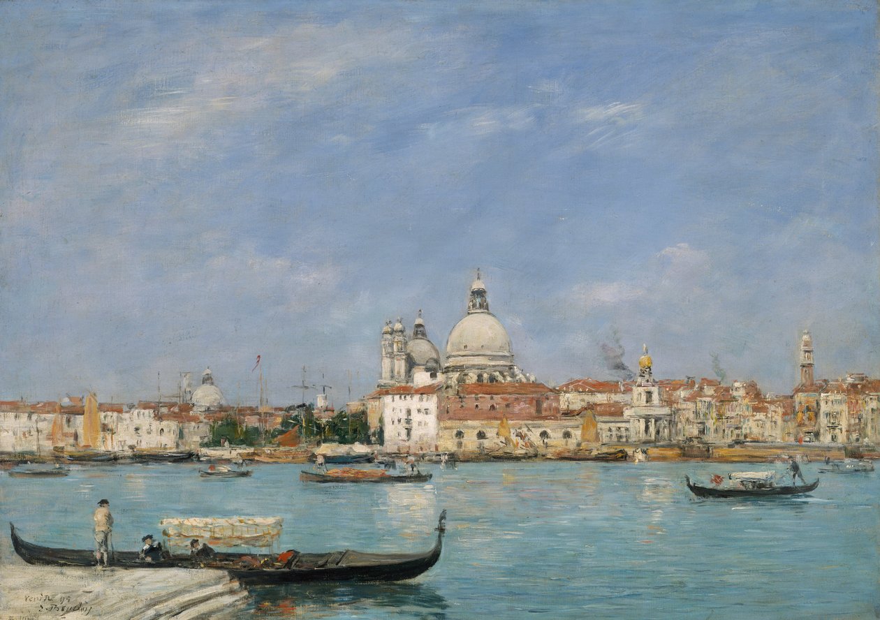 Venedig, Santa Maria della Salute från San Giorgio av Eugene Louis Boudin