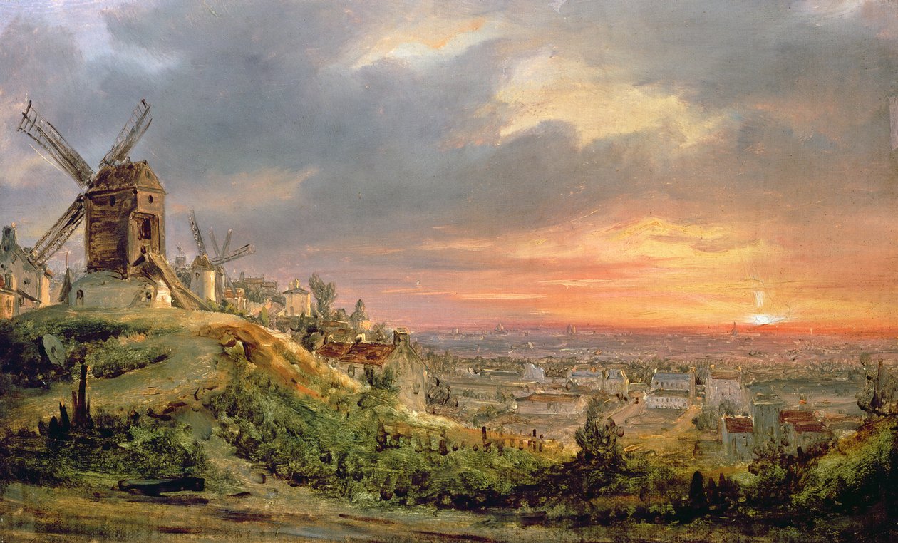 Utsikt över Butte Montmartre, c.1830 av Louis Jacques Mande Daguerre