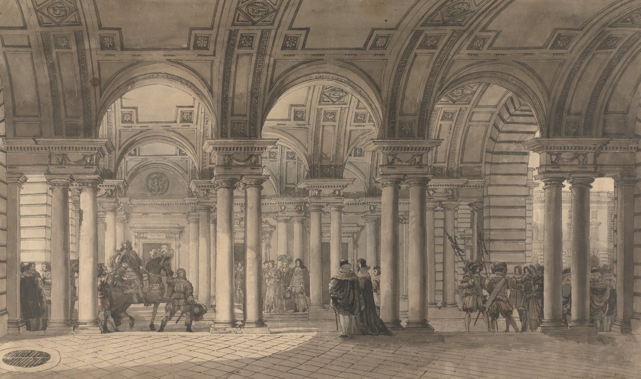 Somerset House, Strand Vestibule av Louis Jean Desprez