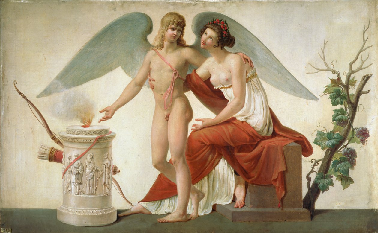 Amor bjuder in Venus till ett offer av Louis Lafitte