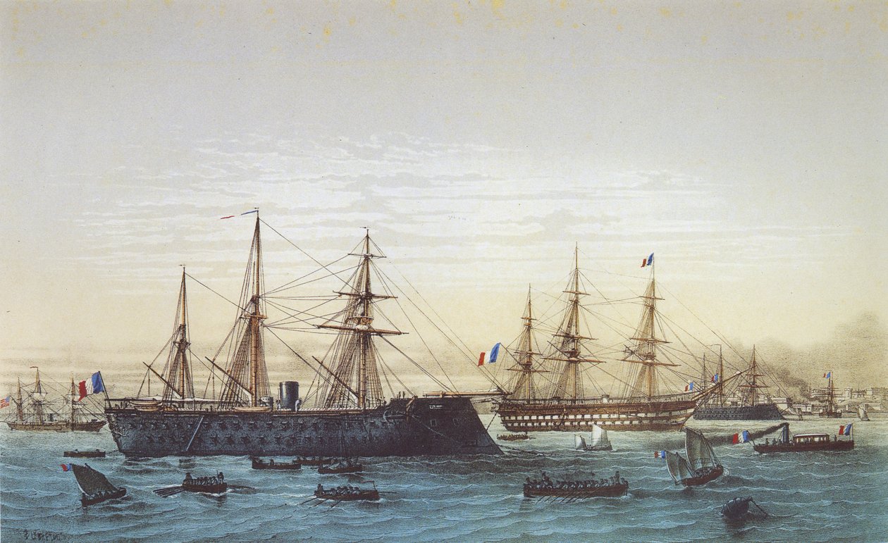 Magenta i Brest. Napoléon III-skeppet syns i bakgrunden. av Louis Le Breton