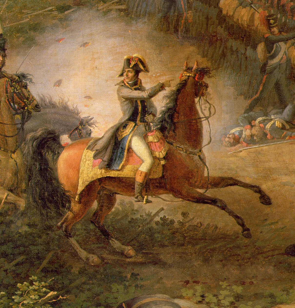 Slaget vid Marengo, detalj av Napoleon Bonaparte (1769-1821) och hans major, 1801 (detalj av 153773) av Louis Lejeune