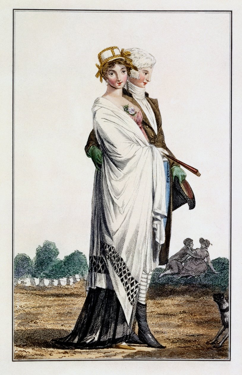 Damernas promenadklänning för eftermiddagspromenader, 1789 av Louis Marie Lante