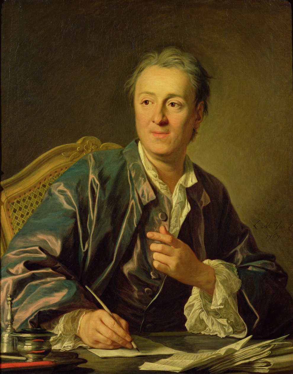 Porträtt av Denis Diderot (1713-84) 1767 av Louis Michel van Loo