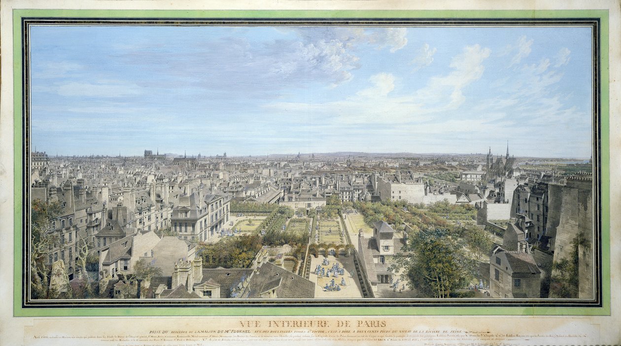 Panoramautsikt över Paris mot norr, 1786 av Louis Nicolas de Lespinasse