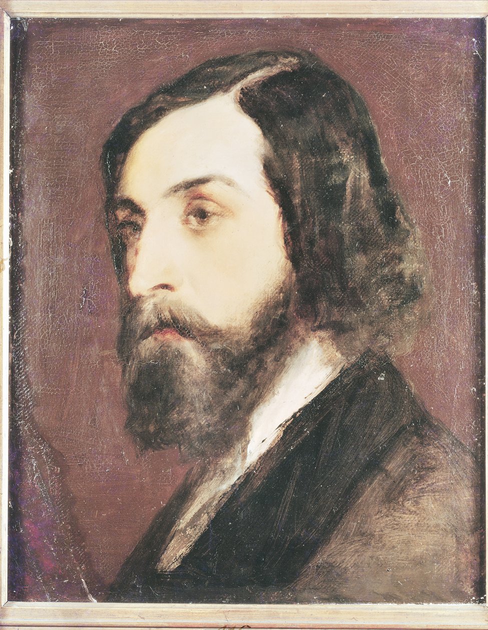 Porträtt av Alfred de Musset (1810-57) av Louis Picard