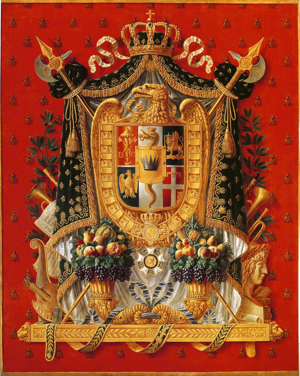 Italiens vapensköld, design för en gobeläng, 1808 av Louis Saint Ange Desmaisons