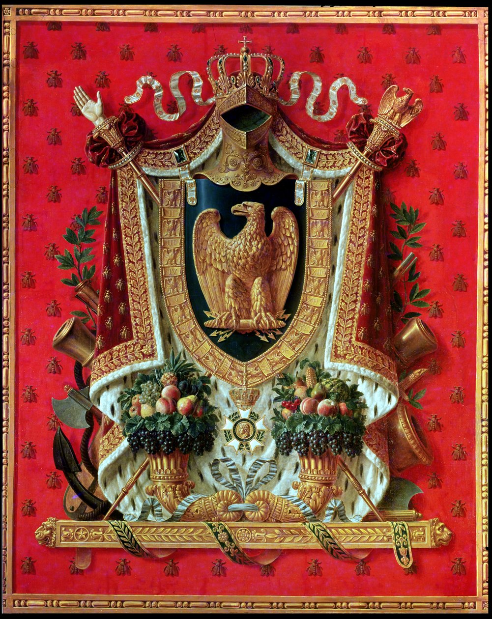 Franska imperiets vapen, design för en gobeläng, 1808 av Louis Saint Ange Desmaisons