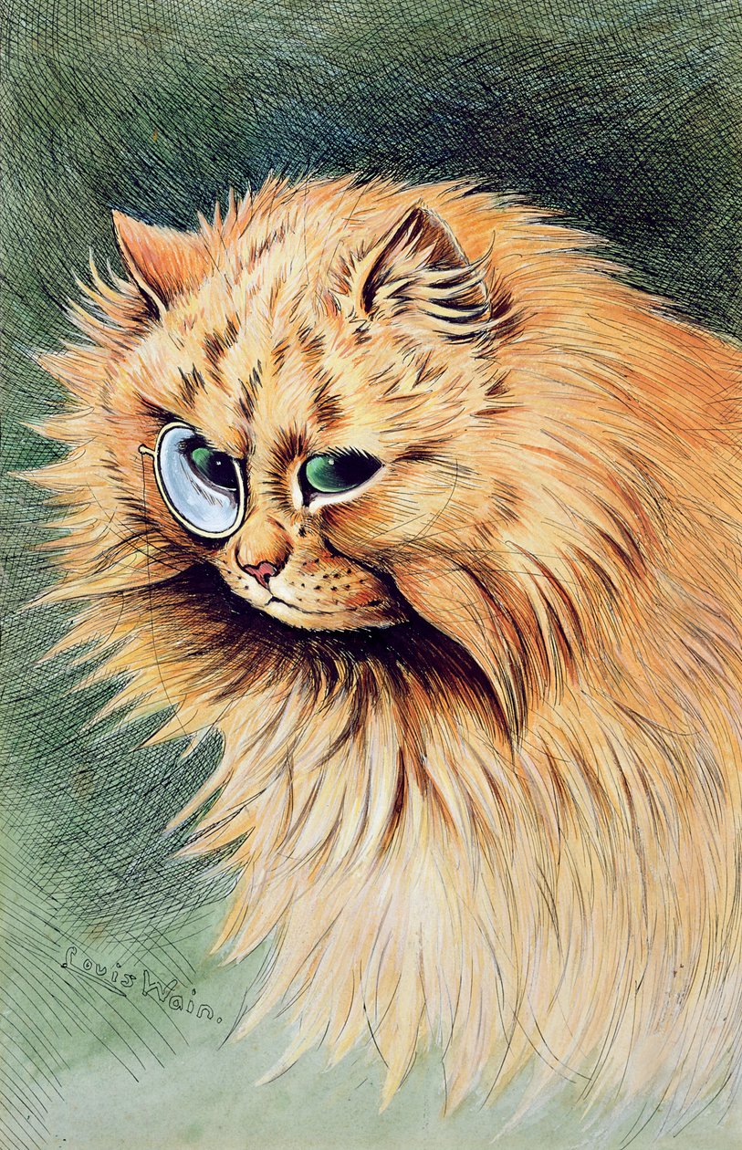 Monoklen (penna och bläck och wc på papper) av Louis Wain
