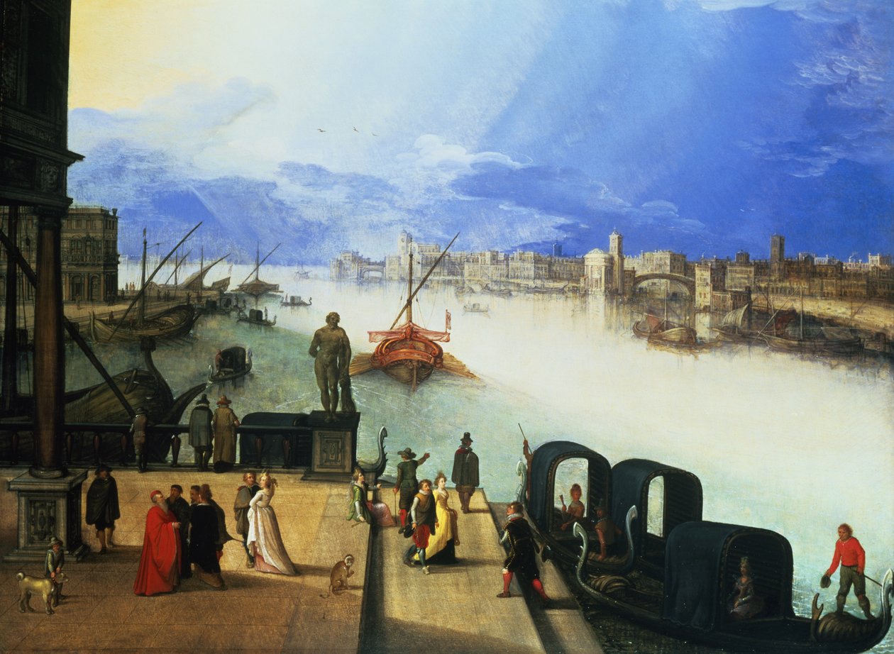 Utsikt över Venedig av Louis de Caullery