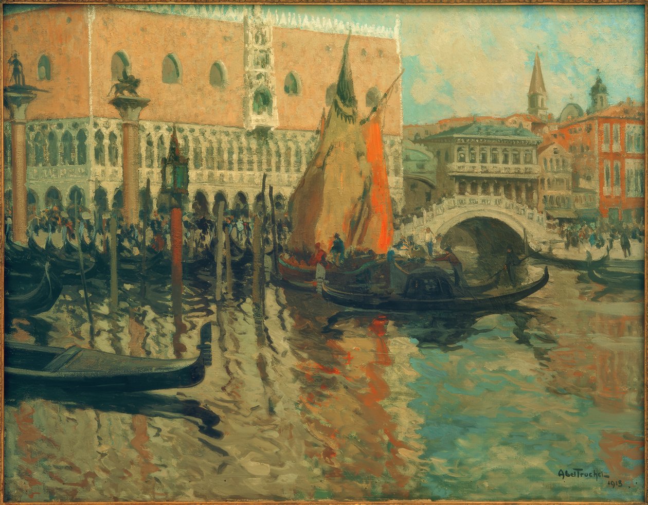 Utsikt över Venedig av Louis Abel Truchet