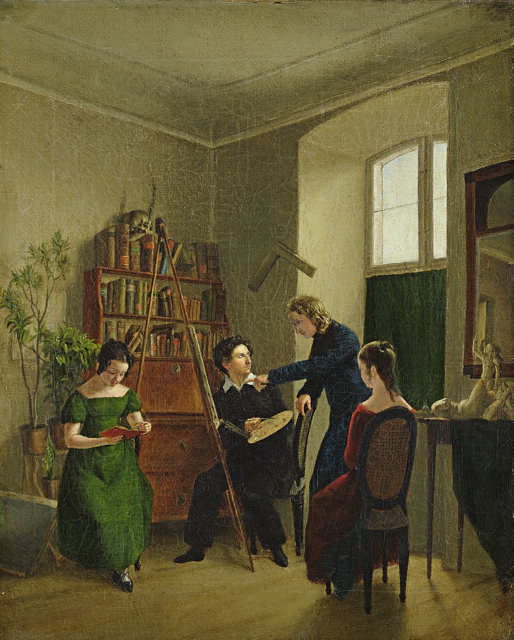 Konstnären i sin ateljé, 1828 av Louis Asher