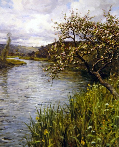 Springtime (olja på duk) av Louis Aston Knight