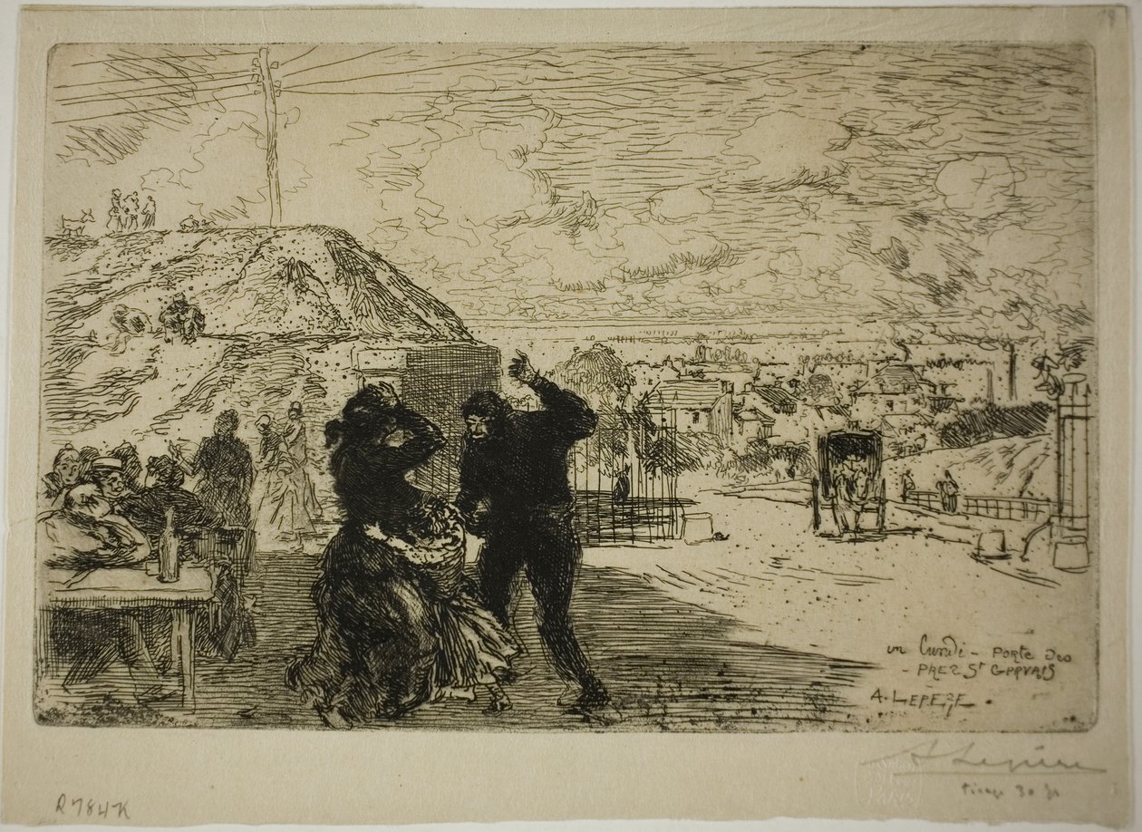 En måndag, inresa till Prés-Saint-Gervais av Louis Auguste Lepère