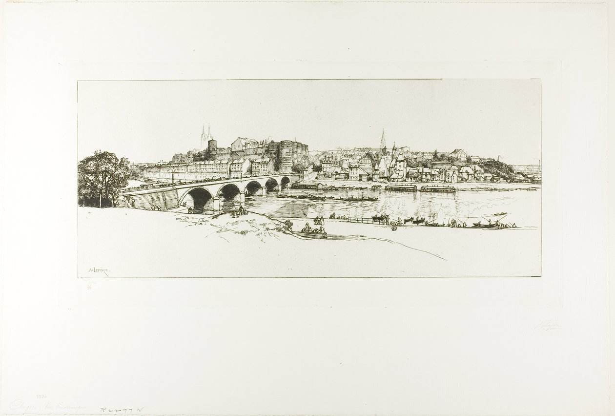 Angers: Panoramautsikt av Louis Auguste Lepère