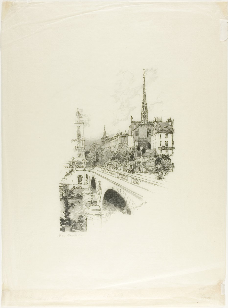 Saint-Michel-bron av Louis Auguste Lepère