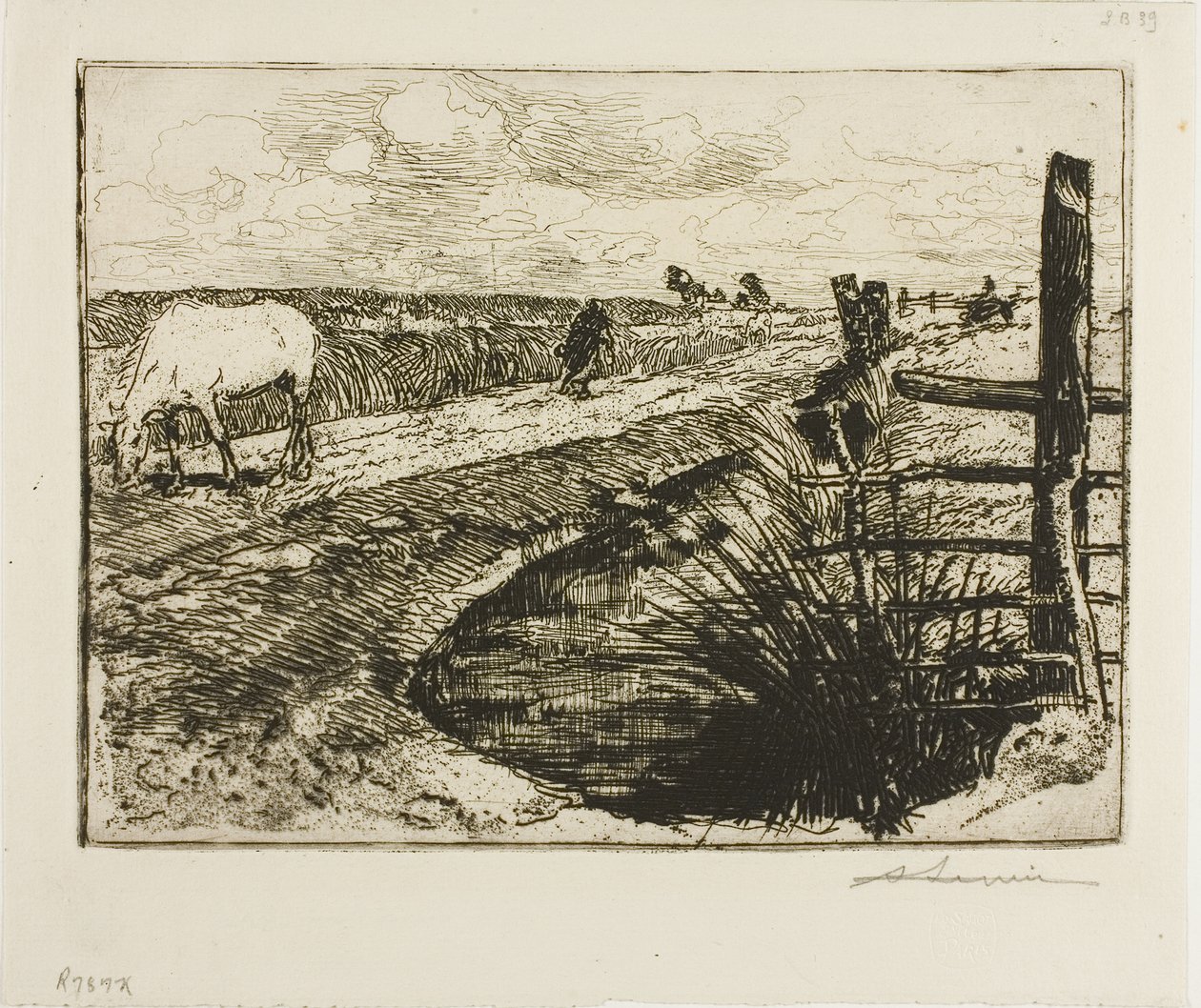 Väg i Marais, Vendée av Louis Auguste Lepère