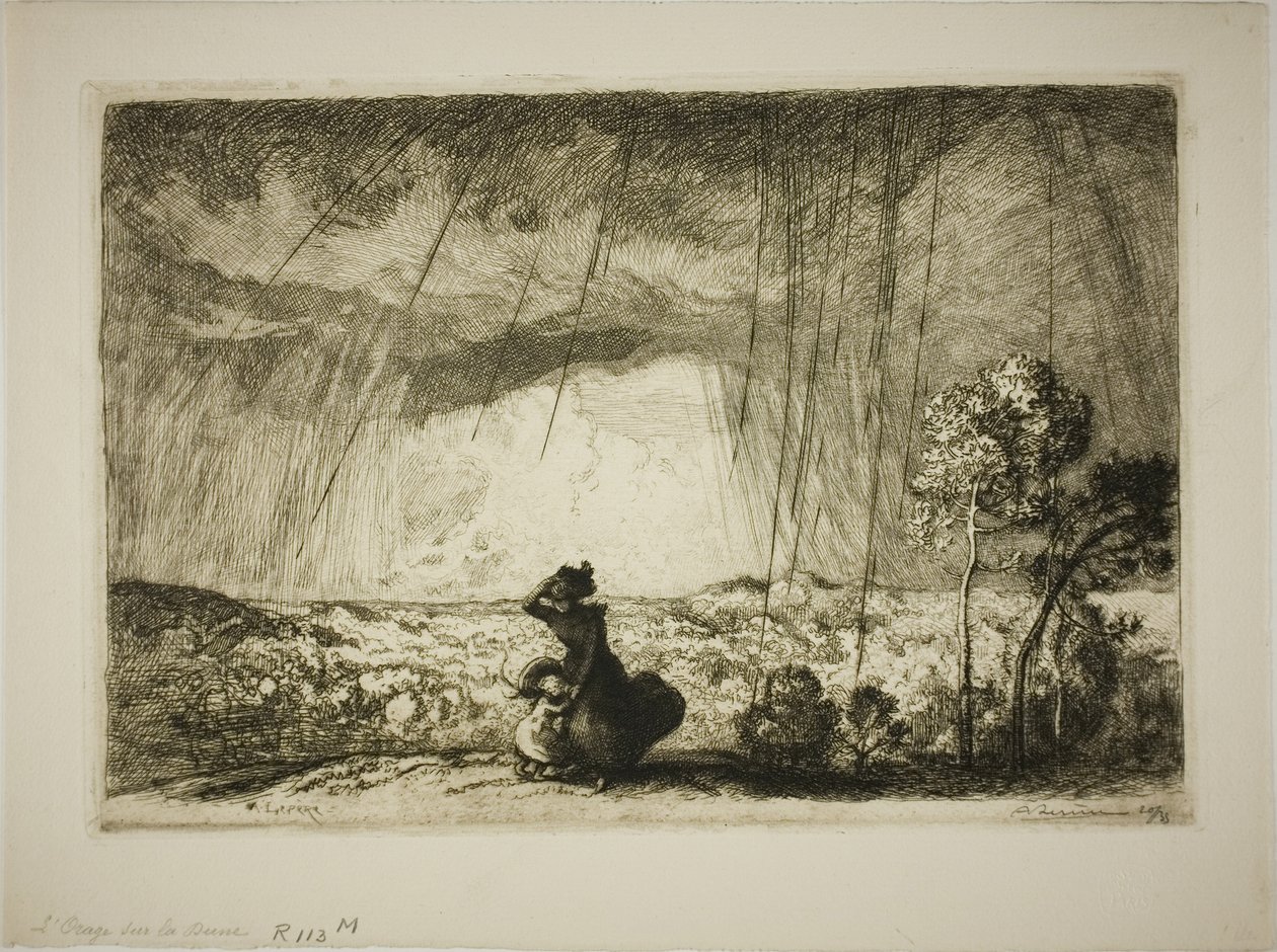 Storm på sanddynen av Louis Auguste Lepère