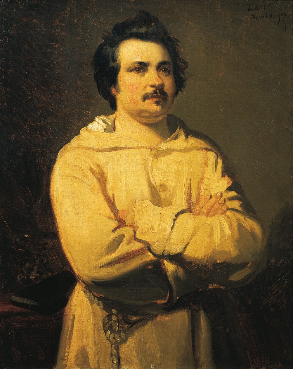 Porträtt av Honore de Balzac av Louis Boulanger