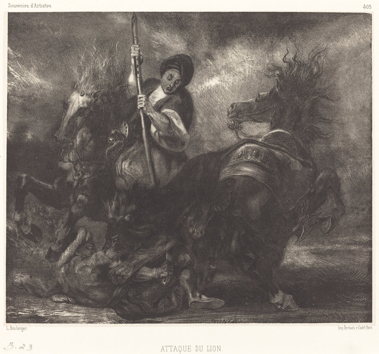 lejonattack av Louis Candide Boulanger